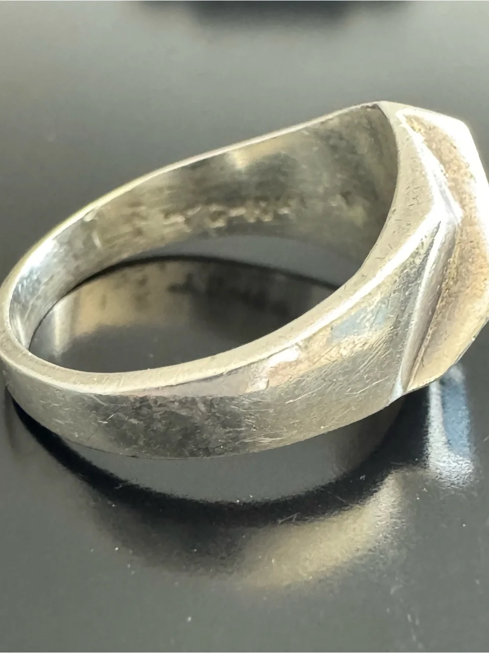 Taxco Sterling Silver Turquoise Ring - Size 6 - Modernist